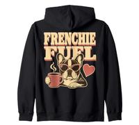 French Bulldog Frenchie Fuel Coffee Lover Zip Hoodie