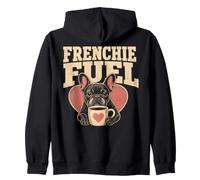 French Bulldog Frenchie Fuel Coffee Lover Zip Hoodie