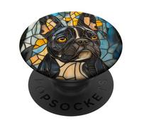French Bulldog Frenchie Stained Dog Lover Light Blue PopSockets Adhesive PopGrip