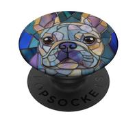 French Bulldog Frenchie Stained Dog Lover Light Blue PopSockets Adhesive PopGrip