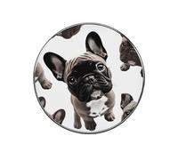 French Bulldog Fridge Sticker Funny Fridge Magnets Novelty Round Fridge Magnets Reusable for Whiteboard, Locker, Kitchen, Office- Strong Decor Magnetic Stickers