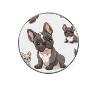 French Bulldog Fridge Sticker Funny Fridge Magnets Novelty Round Fridge Magnets Reusable for Whiteboard, Locker, Kitchen, Office- Strong Decor Magnetic Stickers