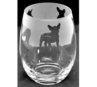 French Bulldog Frieze Boxed 36cl Stemless Wine/Water Glass