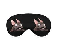 French Bulldog Funny Sleep Eye Mask Soft Blindfold Eye Cover with Adjustable Strap Night Eyeshade for Men Women