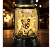 French Bulldog Gifts for Women/Men French Bulldog Solar Lanterns Dog Mom Birthday Dog Lovers Lantern Pet loss Pet Memorial Lights Solar Garden Decoration Outside for Yard, Patio,Backyard,Porch Torches