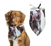 French Bulldog Glasses Dog Bandana Triangle Dog Scarf Washable Polyester Dog Bibs Cute Pet Bandana for Medium Large Dogs Puppy and Cats