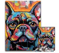 French Bulldog Graffiti 1000 Piece Jigsaw Puzzle Difficult Puzzles for Adults for Teenagers, Family Game Night, Brain-Challenging Gift Idea 50x75CM/19.68x29.52inch