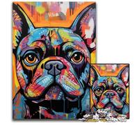 French Bulldog Graffiti Jigsaw Puzzles for Adults, 1000 Piece cardboard Jigsaw Puzzles for Adults Challenging Brain Teaser for Teenagers, Family Game Night Fun 26X38CM/10.23x14.96inch