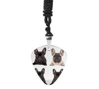 French Bulldog Guitar Pick Necklace Exquisite Titanium Steel Personalized Necklaces Cool Pendant Necklaces Fashion Guitar Pick Holder Necklace Unique Gifts for Adult