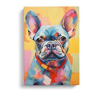 French Bulldog Hard Edge Canvas Wall Art Print 30x20 Inch