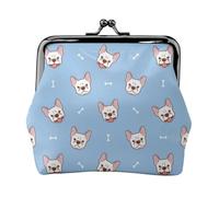 French Bulldog Head Coin Purse, Kiss-lock Change Purse Wallets, Small PU Leather Coin Purse for Women
