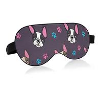 French Bulldog Heads Puppies Dogs Colorful Eye Masks Cover Blocks Light Sleep Mask Shade Cover Blindfold Relaxing Eyeshade Cover with Adjustable Head Strap for Men Women Kids
