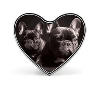 French Bulldog Heart Lapel Pin Enamel Pins Cute Button Pins | Fashion Brooches for Backpack Hat Bags Jacket Coat Women and Men