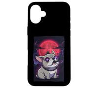 French Bulldog Howling at the Moon Mystic Sci Fi Night Case for iPhone 16 Plus