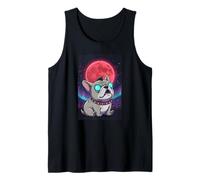 French Bulldog Howling at the Moon Urban 80s Sci Fi Night Tank Top