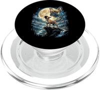 French Bulldog Howling to The Moon Animal Meme 90s PopSockets PopGrip for MagSafe