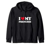 French Bulldog I Love My Frenchie Zip Hoodie