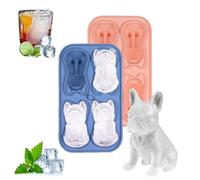 French Bulldog Ice Cube Mold - 3D Silicone Dog Shape Ice Tray, 6-Cavity Bulldog Ice 3D Popsicle Molds,for Whiskey Iced Tea Coffee Cola and Soda Water,Novelty Drink Decor for Bulldog Lovers