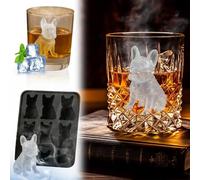 French Bulldog Ice Cube Mold,Molds with Homemade Drink Decoration,6 Hole Fun Animal Shapes Large French Bull Dog Ice Cube Tray for Whiskey,Cute Novelty Dog Flexible Ice Maker for Bulldog Lover