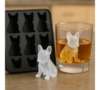 French Bulldog Ice Mold, Molds with Homemade Drink Decoration, Fun Animal Shape 3D Popsicle Molds, Cute Novelty Dog Flexible Ice Maker for Bulldog Lover, Whiskey Party Drinks(French Bulldog)