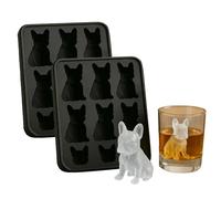 French Bulldog Ice Mold,Molds with Homemade Drink Decoration,Fun Animal Shape 3D Popsicle Molds,Cute Novelty Dog Flexible Ice Maker for Bulldog Lover,Whiskey Party Drinks (2pcs)