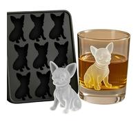 French Bulldog Ice Mold, Puppy Ice Molds with Homemade Drink Decoration, Fun Animal Shape 3D Popsicle Molds, Cute Novelty Dog Flexible Ice Maker for Family Friends Bulldog Lover (Chihuahua)