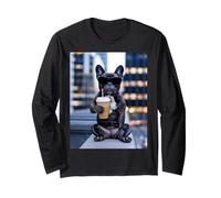 French Bulldog Iced Coffee Urban Dog Lover Meme Long Sleeve T-Shirt