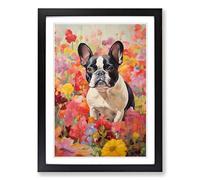 French Bulldog Impressionism Framed Wall Art Print, Ready to Hang Picture for Living Room Bedroom Home Office, Black A2 (48 x 66 cm)