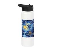 French Bulldog Impressionist Art Stainless Steel Insulated Water Bottle
