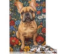 French Bulldog in A Garden Dog Wall Art Print Puzzle Jigsaws 1000 Pieces for Adults Wood Puzzles Wooden Puzzles Educational Game Challenge Toy 1000pcs (75x50cm)