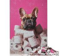 French Bulldog in Toilet Paper Mountain Frenchie Toilet Paper Poster Puzzles 1000 Piece Puzzles for Teenagers Gifts Puzzle for Adults And Teenager 1000pcs (75x50cm)