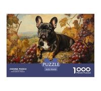 French Bulldog Jigsaw 1000 Pieces Challenge Game for Adults,Pastoral Vineyard Scene Impossible Jigsaw Puzzles 1000 Piece Educational Games for Adults Or Families 70x50cm/1000pcs