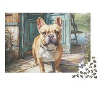 French Bulldog Jigsaw Puzzle for Adults 1000 Piece Jigsaw Puzzle Country Yard Relaxing Family Game 70x50cm/1000pcs