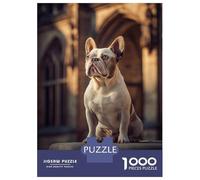 French Bulldog Jigsaw Puzzle for Adults 1000 Piece Jigsaw Puzzle Gothic Architecture Puzzle Game for Family Relaxing Activity Gift 38x26cm/1000pcs