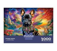 French Bulldog Jigsaw Puzzles 1000 Pieces. Whimsical Challenge Toy for Adults Kids 38x26cm/1000pcs