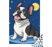 FRENCH BULLDOG Jigsaw Puzzles 500 Pieces for Adults Wooden Puzzles Brain Exercise Challenge Game Entertainment Gifts Teenagers Family Activity 500pcs (52x38cm)