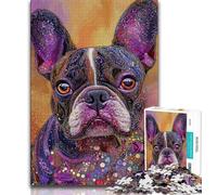 French Bulldog Jigsaw Puzzles for Teenagers 1000 Piece Puzzle,Help The Brain Exercise Addictive Toys to Cultivate Patience A Work of Art 38x26cm