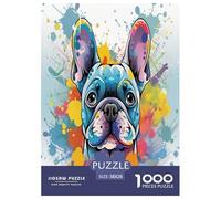 French Bulldog Jigsaw Puzzles Puzzle for Adults Kids. 1000 Piece Impossible Challenge Toy Educational Games Home Decoration for Educational Games Gifts 38x26cm/1000pcs