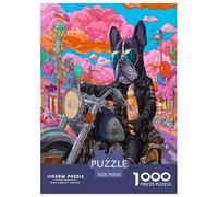 French Bulldog Jigsaw Puzzles Puzzle for Adults Kids. 1000 Pieces Animal Impossible Challenge Toy Educational Games Home Decoration for Educational Games Gifts 70x50cm/1000pcs