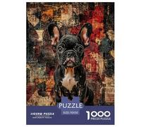 FRENCH BULLDOG Jigsaw Puzzles Puzzle for Adults Kids. 1000 Pieces Animal Whimsical Challenge Toy Educational Game Home Decoration for Educational Games Gifts 70x50cm/1000pcs