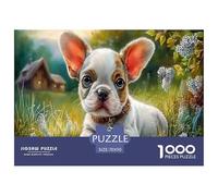 French Bulldog Jigsaw Puzzles Puzzle for Adults Kids. 1000 Pieces Autumn Meadow Impossible Challenge Toy Home Decoration for Adults& Kids Age 14 Years Up 70x50cm/1000pcs