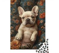 FRENCH BULLDOG Jigsaw Puzzles Puzzles for Adults Kids. 1000 Piece Cute Puppy Whimsical Challenge Toy Educational Game Home Decoration for Adults& Kids Age 14 Years Up 1000pcs (75x50cm)