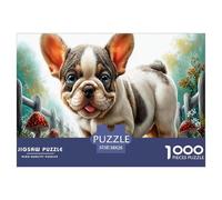 French Bulldog Jigsaw Puzzles Puzzles for Adults Kids. 1000 Piece Garden Path Impossible Challenge Toy Home Decoration for Gifts 38x26cm/1000pcs