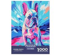 FRENCH BULLDOG Jigsaw Puzzles Puzzles for Adults Kids. 1000 Piece Impossible Challenge Toy Educational Games Home Decoration for Adults& Kids Age 14 Years Up 38x26cm/1000pcs