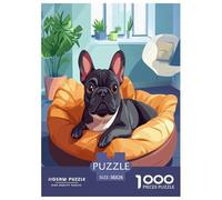 FRENCH BULLDOG Jigsaw Puzzles Puzzles for Adults Kids. 1000 Piece Impossible Challenge Toy Educational Game Home Decoration for Educational Games Gifts 38x26cm/1000pcs