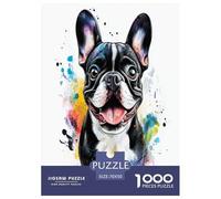 FRENCH BULLDOG Jigsaw Puzzles Puzzles for Adults Kids. 1000 Pieces Great Gifts Challenge Toy Educational Games Home Decoration for Adults& Kids Age 14 Years Up 70x50cm/1000pcs