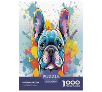 French Bulldog Jigsaw Puzzles Puzzles for Adults Kids. 1000 Pieces Impossible Challenge Toy Educational Game Home Decoration for Educational Games Gifts 70x50cm/1000pcs