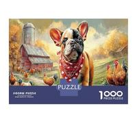 French Bulldog Jigsaw Puzzles Puzzles for Adults Kids. 1000 Pieces Interesting Great Gifts Challenge Toy Educational Games Home Decoration for Educational Games Gifts 52x38cm/1000pcs