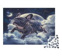 FRENCH BULLDOG Jigsaw Puzzles Puzzles for Adults Kids. 1000 Pieces Night Sky Impossible Challenge Toy Home Decoration for Adults& Kids Age 14 Years Up 1000pcs (75x50cm)