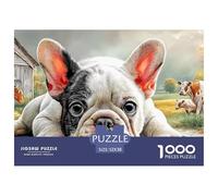 French Bulldog Jigsaws 1000 Piece Puzzle Colourful Challenging Brainteasing Impossible for Adults Kids 52x38cm/1000pcs